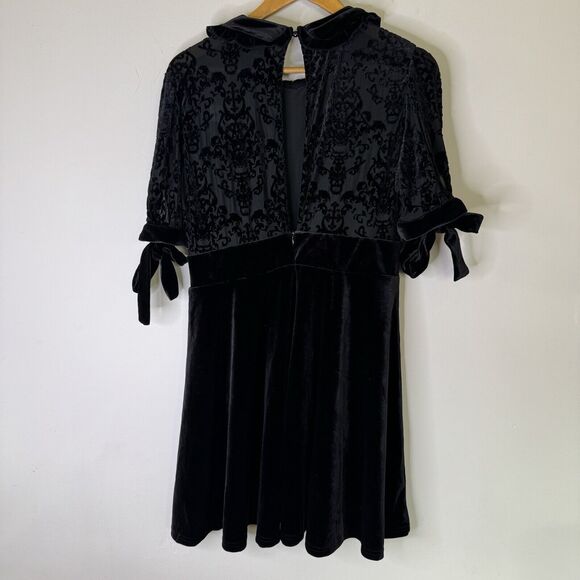 KILLSTAR Miss FurFur Black Velvet Babydoll Dress Goth Grunge Witchy Y2K XL NWT - Picture 4 of 12